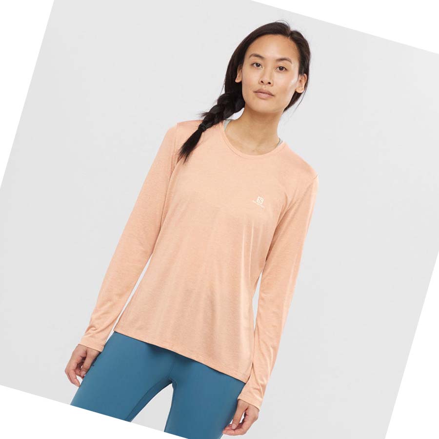 Camiseta Salomon AGILE Mujer Beige | MX 2560AHK